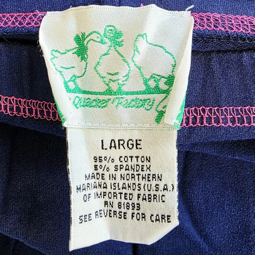 The Quacker Factory Lounge Outfit Set Large Navy Pink Whale Zip Vest Coastal
